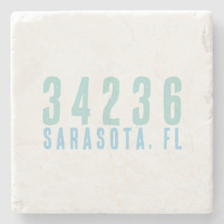 Zip Code with City and State Coastal Blues Stone Coaster