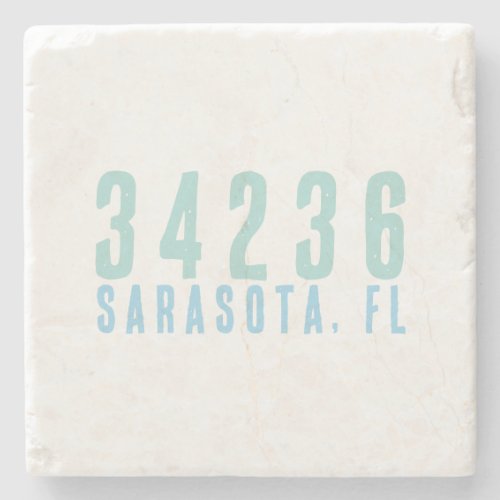 Zip Code with City and State Coastal Blues Stone Coaster