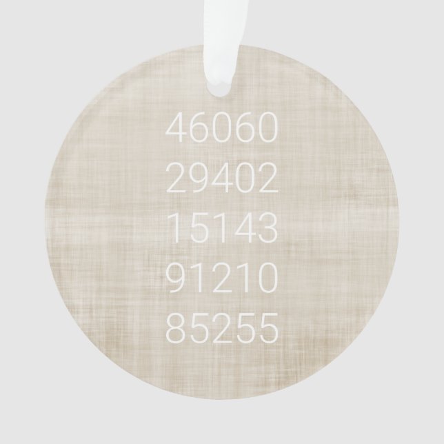 ZIP CODES Moving History New Home Beige White NAME Ornament (Front)