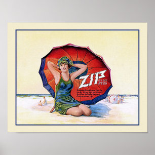 Zip Hair Remover Funny Vintage 1924 Ad Poster