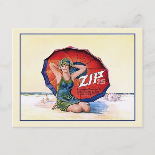 Zip Hair Remover Vintage 1924 Retro  Ad Postcard