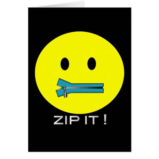 'zip it FACE CARD (Front)