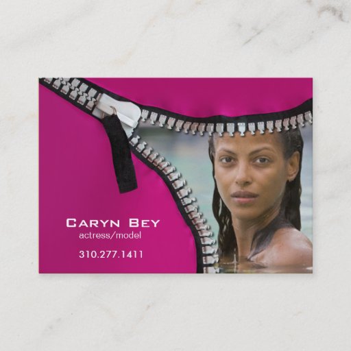 Customizable Zip It Up Business Card template (actor head shot)
