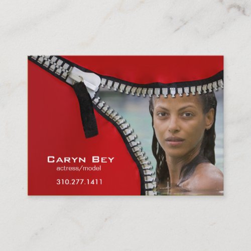 Zip It Up Business Card template (actor head shot)