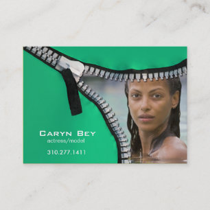 Zip It Up Business Card template (actor head shot)
