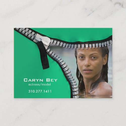 Zip It Up Business Card template (actor head shot)