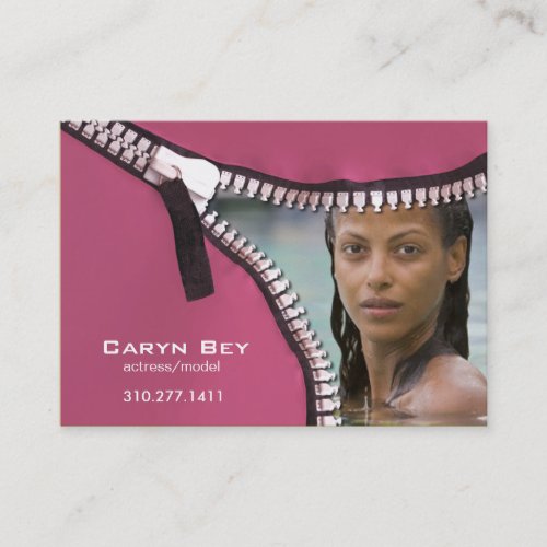 Zip It Up Business Card template (actor head shot)