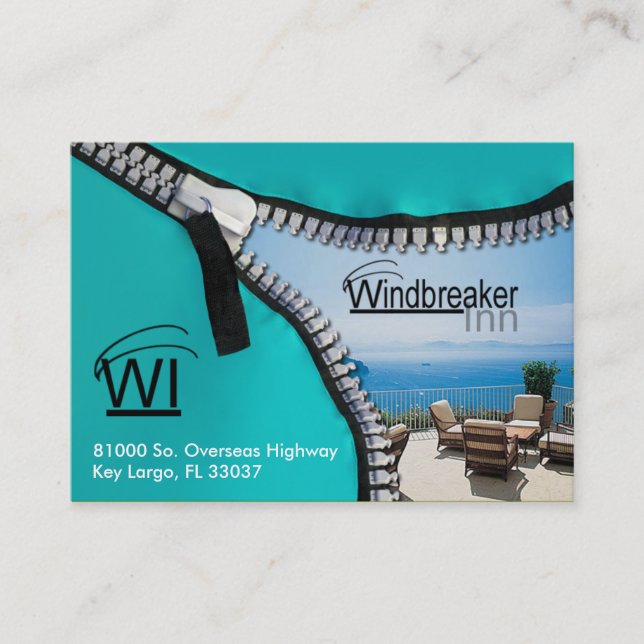 Zip It Up Business Card template (hotel) (Front)