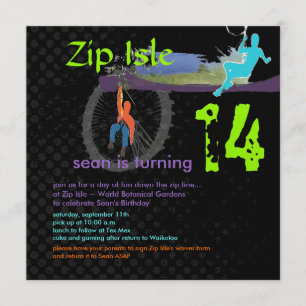 Zip Line Birthday Party Invitations