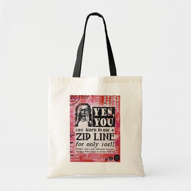 Zip Line - Funny Vintage Ad Tote Bag (Front)