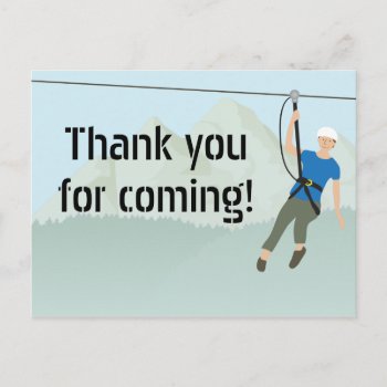 Zip Line Lining Birthday Thank You Postcard by adams_apple at Zazzle