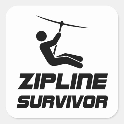 Zip Line Survivor Square Sticker