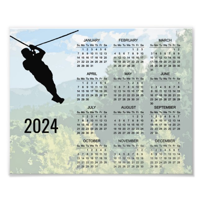 Zipline Adventure 2024 Calendar Poster