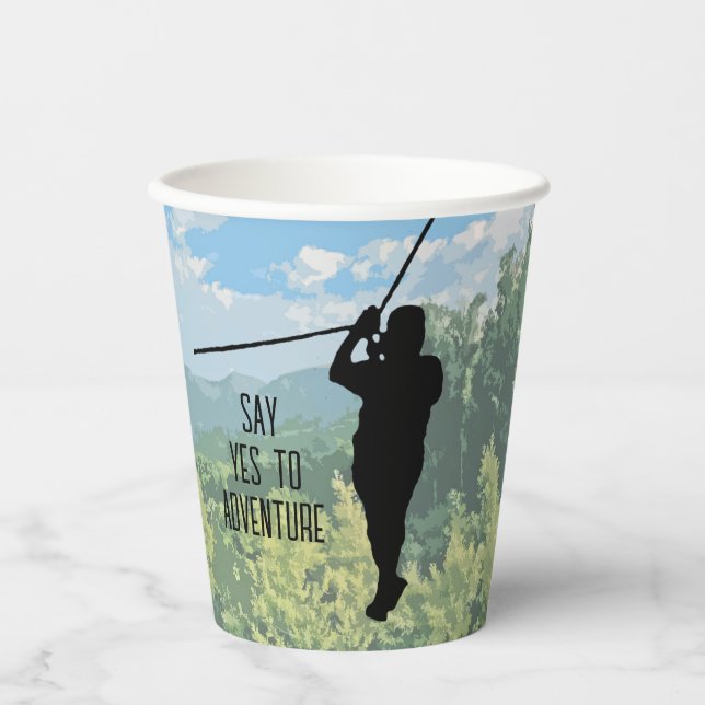  Zipline Adventure Design Paper Cups (Front)