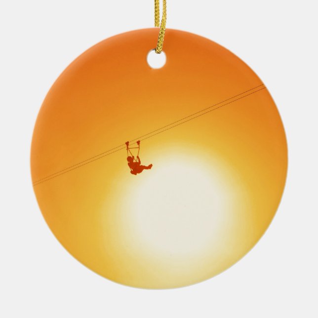 zipline ceramic ornament (Front)