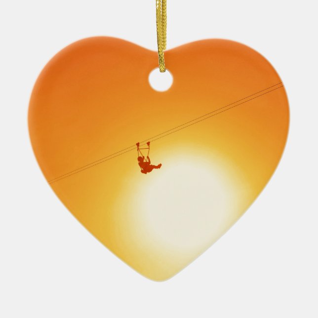 zipline ceramic ornament (Front)