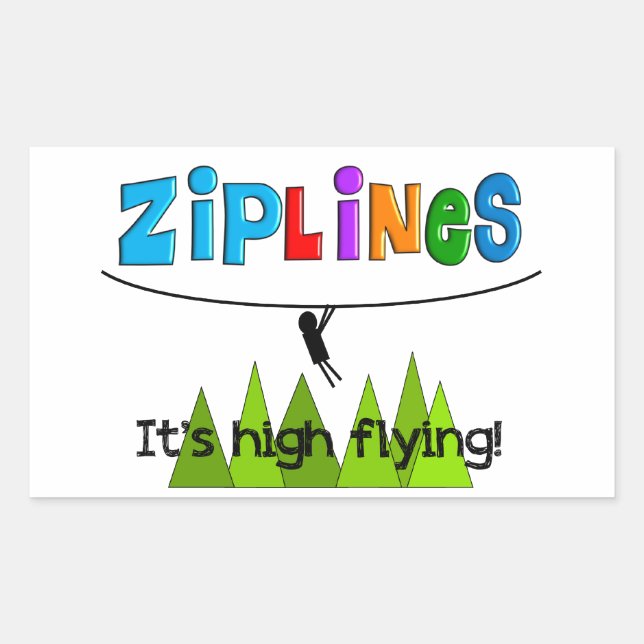 ZipLine Lovers Gifts Rectangular Sticker (Front)
