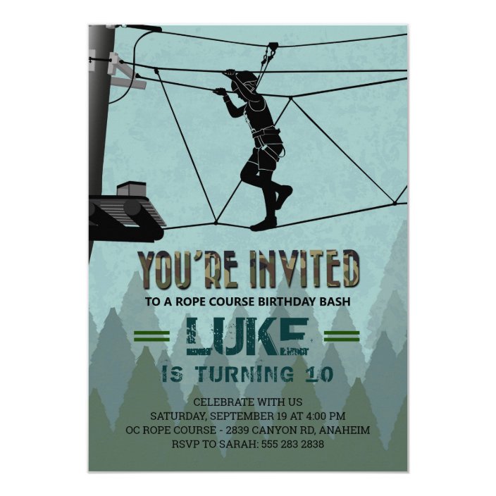 zipline-rope-course-outdoor-adventure-birthday-invitation-zazzle