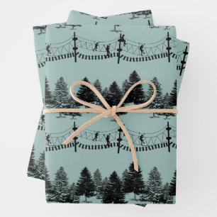 Zipline Rope Course Outdoor Park Adventure Wrapping Paper Sheets