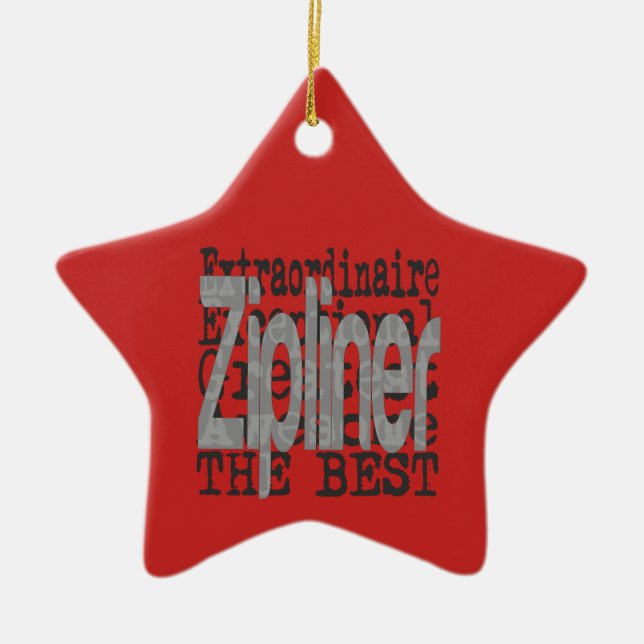Zipliner Extraordinaire Ceramic Ornament (Front)