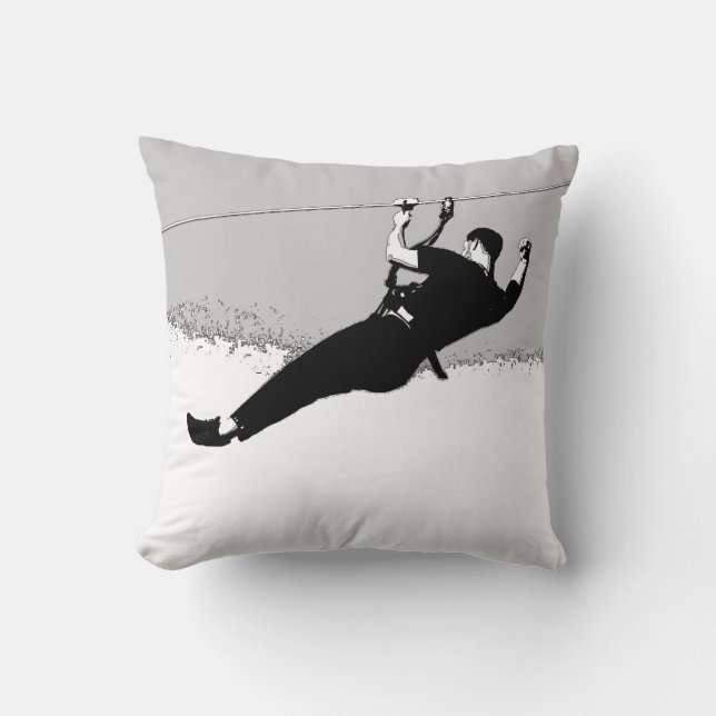 Zipliner Pro - Ziplining Run Throw Pillow (Front)