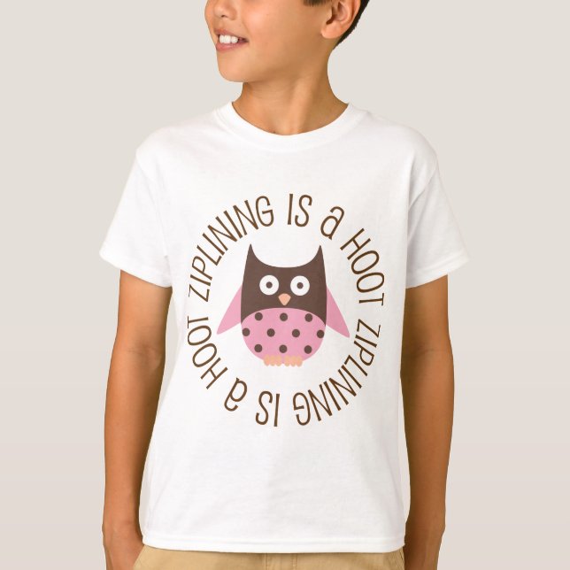 Ziplining Is A Hoot Owl T-Shirt (Front)