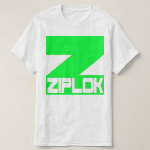 Ziplok - Neon Green - White T-Shirt