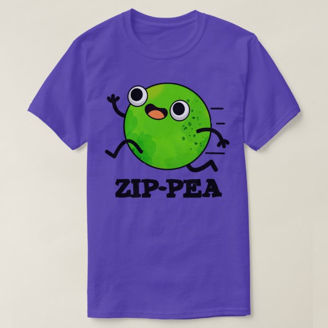 Zippea Cute Zippy Pea Pun T-Shirt (Design Front)
