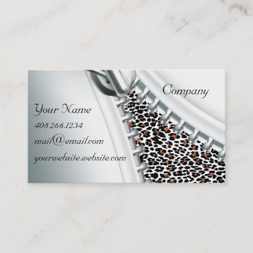 Zipper Cheetah Calendar Business Card