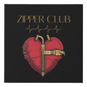 ZIPPER CLUB, heart transplant, open heart surgery Faux Canvas Print