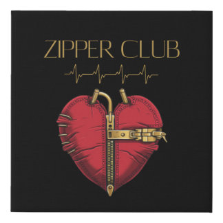 ZIPPER CLUB, heart transplant, open heart surgery Faux Canvas Print