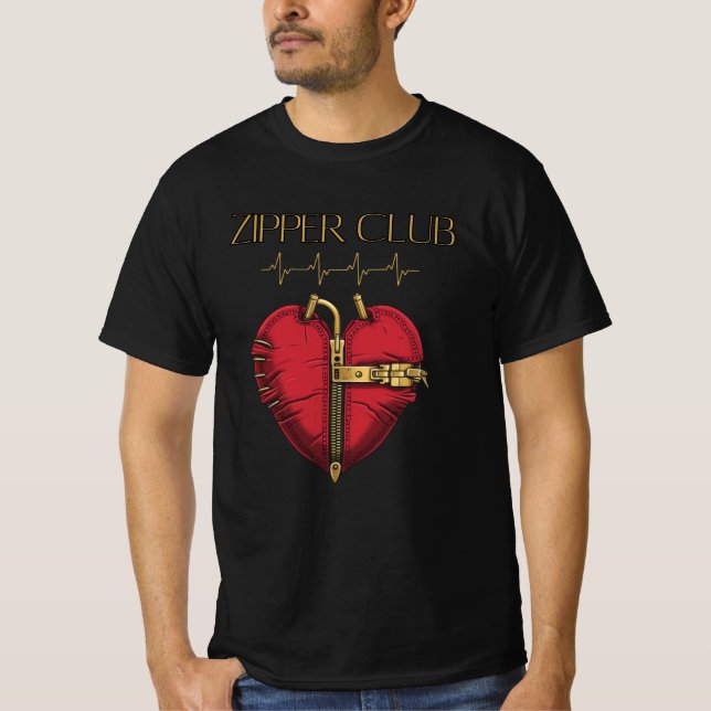 ZIPPER CLUB, heart transplant, open heart surgery T-Shirt (Front)