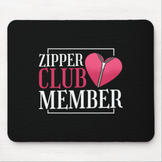Zipper Club Member Heart Disease Awareness Red Hea Mouse Pad