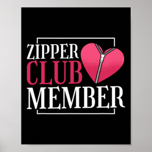 Zipper Club Member Heart Disease Awareness Red Hea Poster