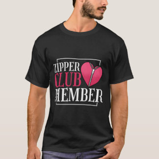 Zipper Club Member Heart Disease Awareness Red Hea T-Shirt