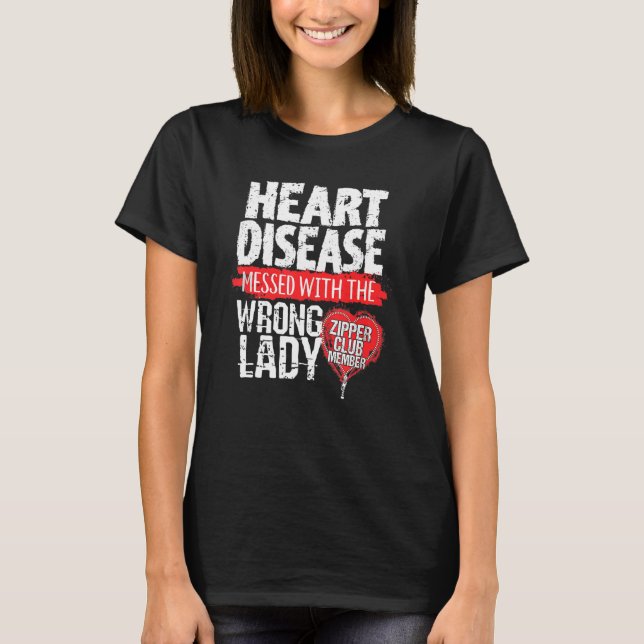 Zipper Club Member Open Heart Surgery for Women T-Shirt (Front)