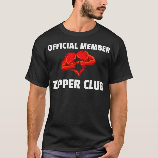 Zipper Club Open Heart Surgery Survivor Gift Bypas T-Shirt (Front)