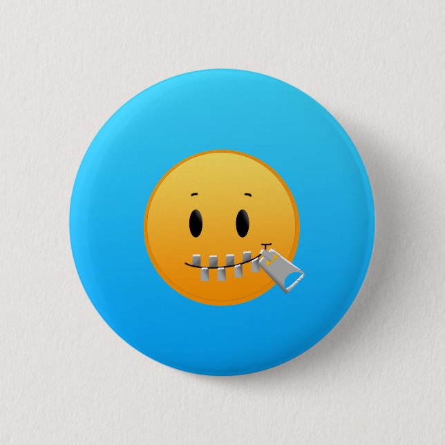 Zipper Emoji Pinback Button (Front)