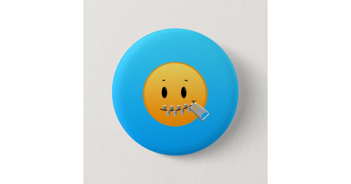 Zipper Emoji Pinback Button Zazzle