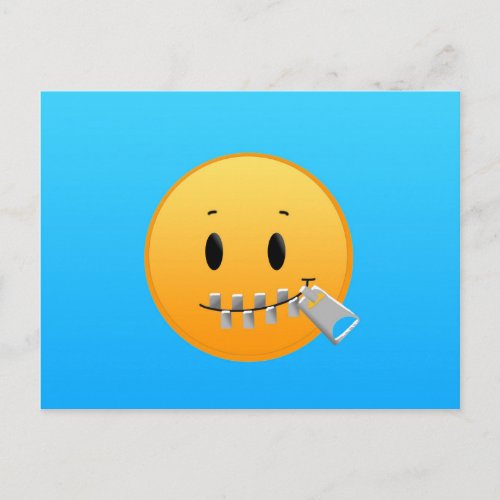 Zipper Emoji Postcard