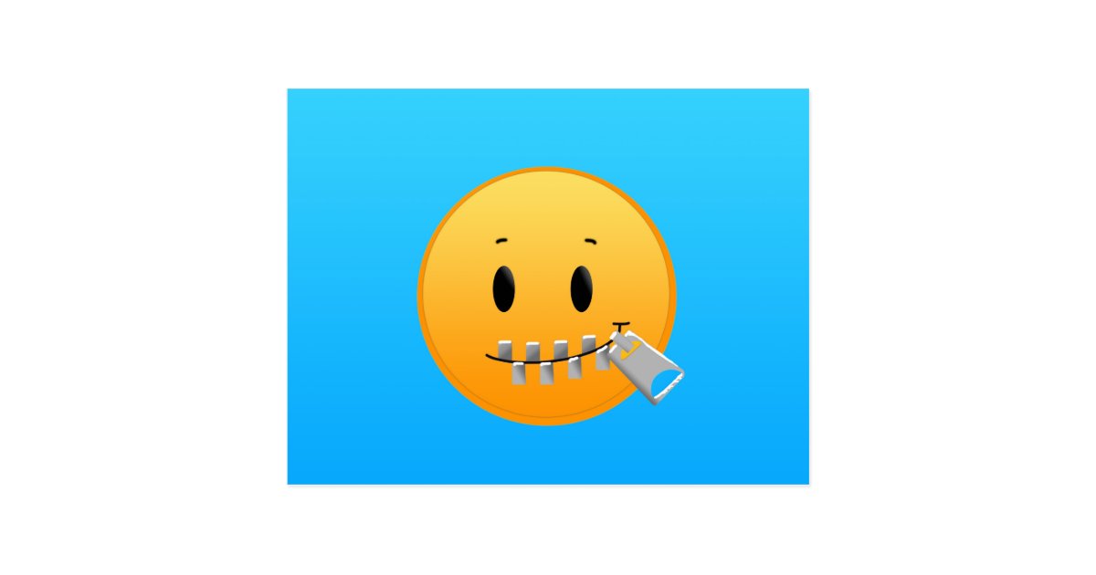 Zipper Emoji Postcard