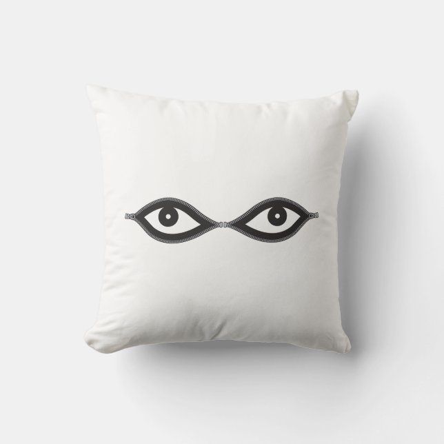Zipper Eyes Throw Pillow (Front)
