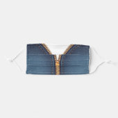 Zipper faux denim fashion adult cloth face mask (Front, Folded)