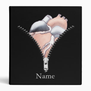 Zipper Heart 3 Ring Binder