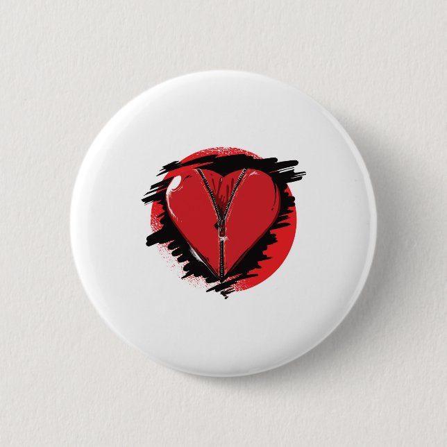 Zipper Heart Button (Front)