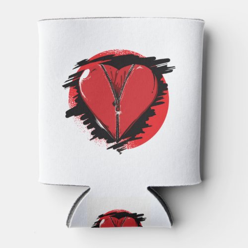 Zipper Heart Can Cooler