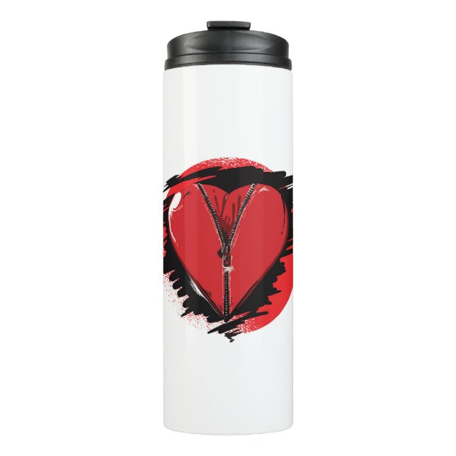 Zipper Heart Thermal Tumbler (Front)