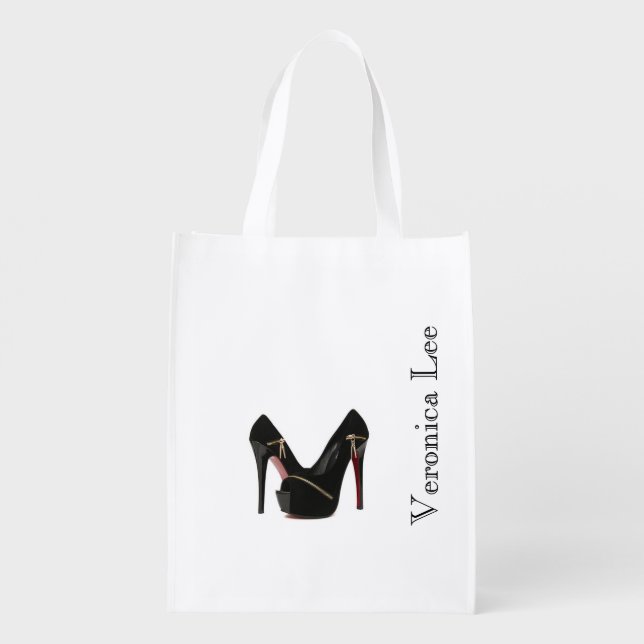 Zipper Heels Reusable Grocery Bag (Back)