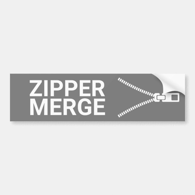 Zipper Merge Bumper Sticker (Front)