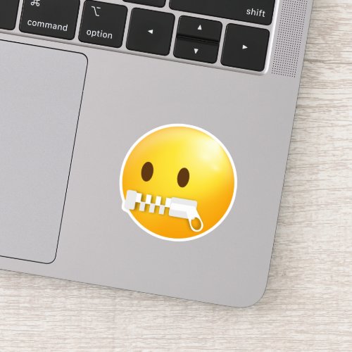 Zipper Mouth Face Emoji Sticker